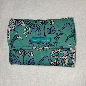 Vera Bradley PEACOCK GARDEN Pattern RFID Euro Wallet